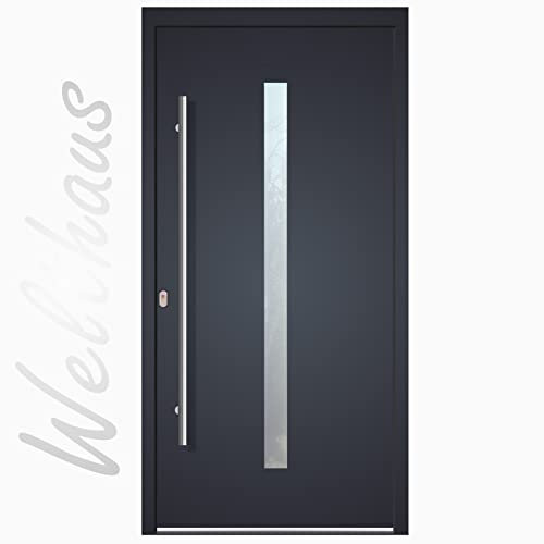 Haustür Welthaus WH75 Standardtür Aluminium mit Kunststoff LA144 Tür 1000x2100mm DIN Links Farbe aussen Anthrazit Innen weiß außengriff BGR1400 innendrucker M45 Zylinder 5 Schlüßel