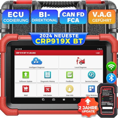 Launch X431 CRP919X BT OBD2 Herramienta de Diagnóstico Bidireccional con 37 + Servicio, Escáner de Diagnóstico de Nivel OE, Prueba Activa, CANFD&DOIP, Codificación ECU
