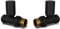 UK Radiators Round Black Radiator Valve Pair - Black Matt Finish - Classy and Modern Design 1/2 x 10mm Straight Radiator Valve Pair - Pair of Valves