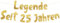 Lustige Banner, Glitzerbanner Legende Seit 25 Jahren, Partyzubehör zum 25. Geburtstag