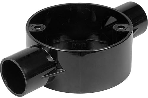 Electrical Conduit System, 20mm Black PVC, Boxes, Bends, Tees and Accessories (20MM THROUGH BOX BLACK)