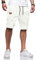 TARAINYA Kurze Hosen Herren Baumwolle Casual Shorts Herren Tunnelzug Elastische Sommer Chino mit Taschen Weißes 3XL