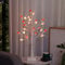 Tisch Mini Baum Licht 60cm Hoch Künstliche Baum Lampe mit 24 LED Herzen und Timer, Dimmbare Weiße Birke, Glitzernde Feenbaum-Lampe, 3 AA-Batterien oder USB-betrieben für Mädchen Schlafzimmer Deko