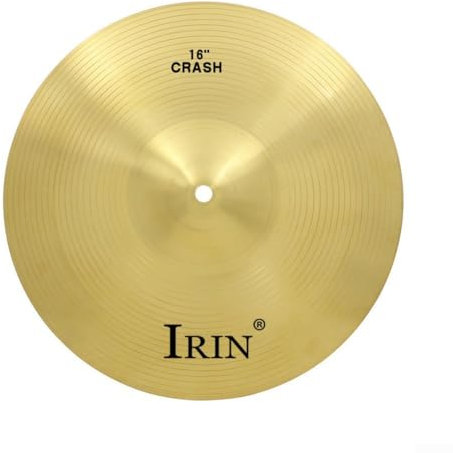 HEBEOT Platillos de latón de percusión Splash Crash Hi-Hat para principiantes, jugadores profesionales, dorados (16 pulgadas)
