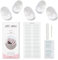 JMEOWIO Semi Cured Gel Nail Strips Transparent Glitter Gel Nail Stickers Nails Art Design Decoration Accessories