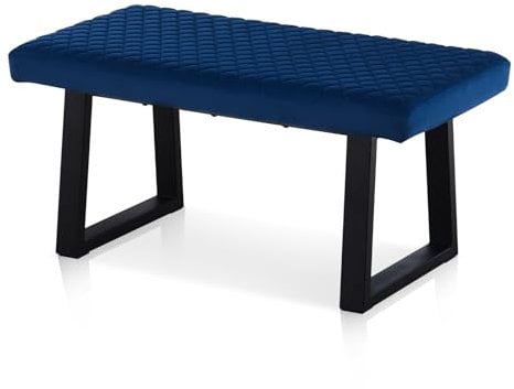 CLIPOP 100cm Samt Sitzbank, Polsterbank Metallbeine, Wohnzimmer, Schlafzimmer, Flur, Esszimmer (Blau)