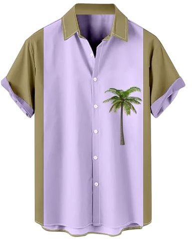 Hawaii Hemd Papagei Männer Slim Passform Taschen Herren Blusen Klassisch Gestreiftes Verschleißfest Wein Oberhemd Hawaii Shirt Overshirt Herren slim hawaii hemden unisex