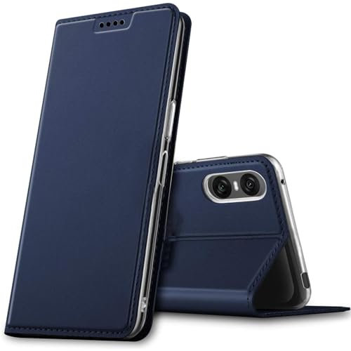 Verco Handyhülle für Sony Xperia 10 VI (2024), Premium Handy Flip Cover für Sony Xperia 10 VI Hülle [integr. Magnet] Book Case PU Leder Tasche, Blau