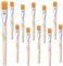 10Pcs 3/5 Inch Flat Kids Paint Brushes Wood Craft Paint Brushes Small Watercolor Brush Bulk Painting Brush Art Detail Oil Brush for Kids Adult(5.5 x 3/5 Inch)