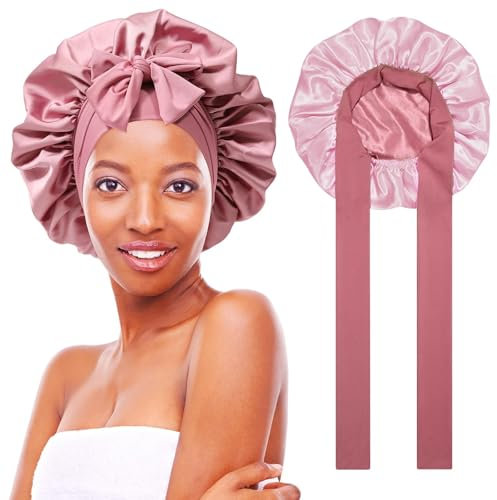 UieaMsio Seidenhaube zum Schlafen, Schlafmütze Damen, Verstellbare Seidenhaube, Silk Einstellbare Doppelseitige SchlafmüTze, Einstellbare Doppelseitige SchlafmüTze