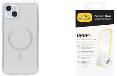 OtterBox Symmetry Clear MagSafe Apple iPhone 15 Plus/iPhone 14 Plus - clear with Premium Tempered Glass Protector