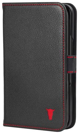 TORRO Coque Compatible avec Google Pixel 9 Pro Fold – Étui Portefeuille en Cuir Véritable avec Béquille et Porte-Cartes (Schwarz)
