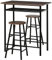 HOMCOM Bartisch Set Bartisch mit 2 Barhockern Essgruppe Küchentisch mit Lagerregal Esstisch für Esszimmer, Küche, Schwarz