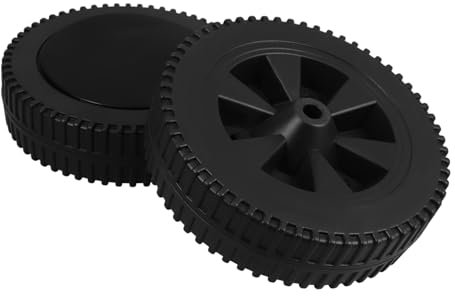 OFFSCH 2pcs 7 Inch Plastic Grill Wheels with Covers Lawn Mower Wheels Hand Truck Wheels for BBQ Grills Gas Grill Cart Trolley Black Durable Replacement Grill Wheels