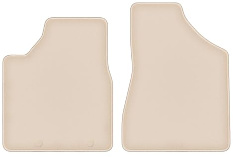 Velours-Fußmatten vorne passend für Nissan Murano Z50 2003-2008, Beige | passend für SUV; geschorener Premium-Velours (100% Polypropylen), ca. 8 mm; rutschfest, runde Befestigungen (Typ RN)