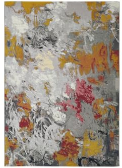andiamo In- und Outdoor Teppich Portland - Bunter Balkon Teppich, Outdoorteppich, Küchenteppich - Größe: 80 x 150 cm, Farbe: Grau-Multi