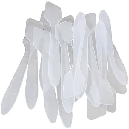 PartyKindom 50piezas Espátula De Maquillaje De Plástico Espátulas Cosméticas Herramientas De Aplicador Facial Profesional