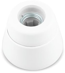 VoltShine Gerade E27 Fassung aus Porzellan 4A, ideal für LED- und Halogenlampen, bietet sichere und ästhetische Verbindung in elektrischen Anlagen.