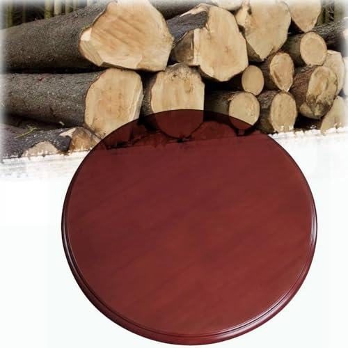 Plato giratorio grande de madera Lazy Susan de 61, 71, 81, 91, 102 cm, bandeja redonda giratoria para cocina, plato para servir como centro de mesa, giratorio 360°, con base (color: marrón rojizo