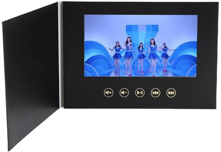 Bewinner 7 Video -Grußkarte, Anpassbares Videobuch, 128m Speicher & Wiederaufladbarer Akku, Digitale Broschüre für Weihnachten, Jubiläum, Marketing