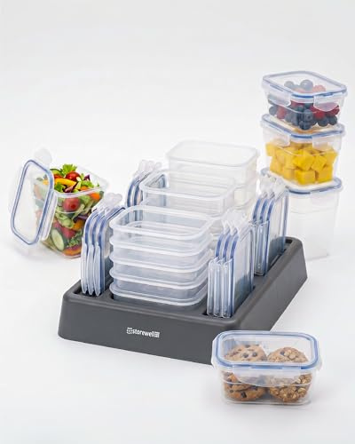 storewell NestFix12 Küchenorganizer für Schublade & Regal mit 12 stapelbaren LocknLock Vorratsdosen - Frischhaltedosen Set 8,9 L Aufbewahrung mit luftdichtem Deckel