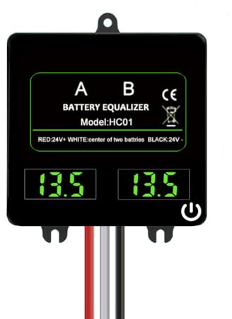 Suoumwa Lead-Acid Battery Balancer 12v/24v Battery Control Regulator for Lead-Acid Batteries, Lithium Iron Phosphate Batteries with Touch Switch