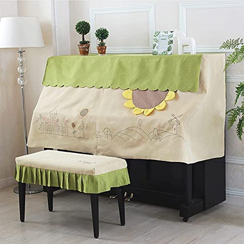 Klavierabdeckung， Modische staubdichte Klavierabdeckung, halbe Abdeckung for Standard-Klavier, Schutzhülle(Double chair cover)