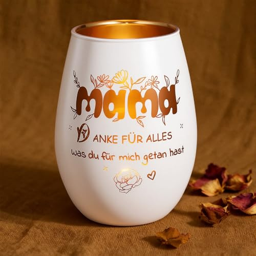 Zourglow Geschenke für Mama, Windlicht Glas mit Gravur | Teelichthalter Mama Geschenk Dankeschön, Muttertags- & Geburtstagsgeschenk für Schwiegermutter Freundinnen Mutter Bonusmama