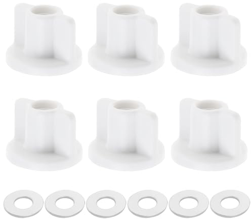 6 Set M6 Thread Toilet Seat Back Nut & Washer Kit | Universal Bottom Fixing Replacement Hardware for Top Mount Hinges | Stainless Steel Secure Fit Easy Installation