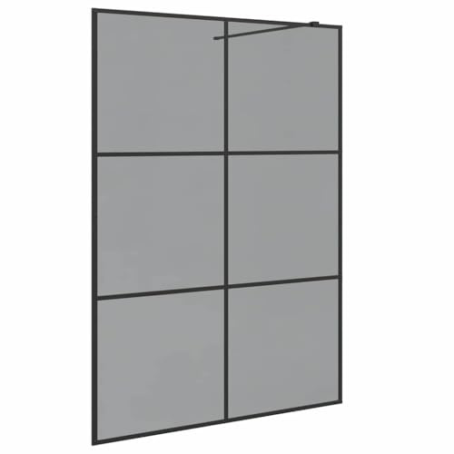 Paroi de Douche à L'italienne, Cabine Cloison de Douche Noir 140x195 cm verre trempé