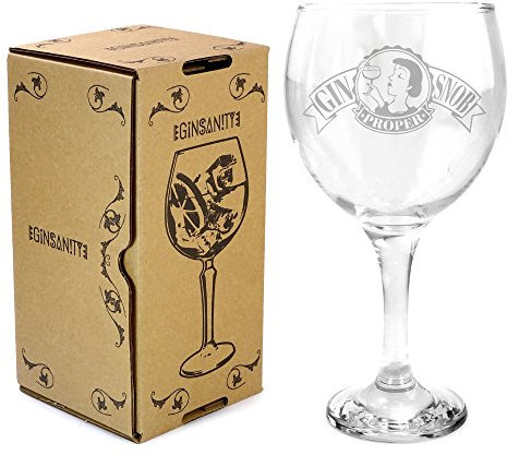 Ginsanity [645 ml Copa Glas Gin und Tonic [G&T] Balloon Gläser Für Cocktails und Geschenkbox - Proper Gin Snob (Female)