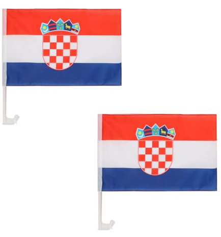2er SET Auto Flagge Fahne WM Länder Fußball Fan Farbe: Kroatien