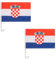 2er SET Auto Flagge Fahne WM Länder Fußball Fan Farbe: Kroatien