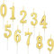 Yaomiao 10 Pieces Birthday Numeral Candles Cake Numeral Candles Number 0-9 Glitter Cake Topper Decoration for Birthday Party Favor (Gold)