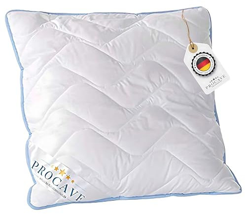 PROCAVE TopCool Kopfkissen Kochfest 65x65 cm, Qualitäts-Stepp-Kissen, atmungsaktives Allergiker Kissen, Winter- und Sommer-Kissen 100% aus Deutschland