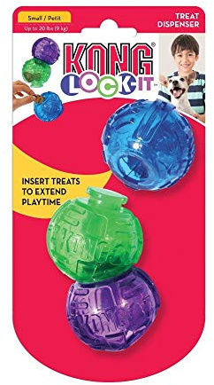 KONG Lock-It 3-Pack Dog Toy - Small, Durable Treat-Dispensing Puzzle Toy for Interactive Play and Mental Stimulation