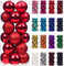 Emopeak 24 Mini-Kugeln für Weihnachten, Weihnachtsbaum, klein, bruchsicher, Weihnachtsbaum-Dekoration, hängende Kugeln für Urlaub, Hochzeit, Party, Dekoration 1.2-3.1CM rot
