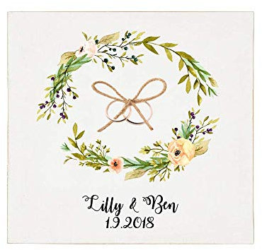 Manufaktur Liebevoll Ringkissen für die Hochzeit I aus Holz | personalisiert und unpersonalisiert (Lilly & Ben)