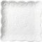 YBK Tech Elegante piatto quadrato in pizzo goffrato, piatto da portata in ceramica per colazione e tè pomeridiano (bianco, 20,3 cm)