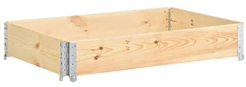 vidaXL Collier de Palette Cadre de Rehausse de Palette Transport Stockage Cadre d'Empilage Extérieur Robuste 80x120 cm Bois de Pin Solide