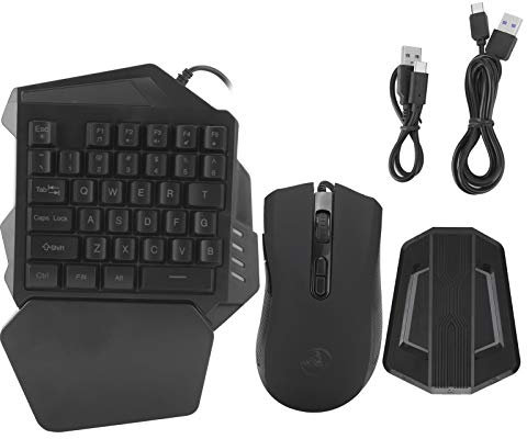 Hopcd Adaptador y convertidor de Teclado y ratón Gamimng Kits de Base de Adaptador de ratón de Teclado para Juegos con Cable - 2 * USB C/3 * Interfaz USB para N-Switch/Xbox ONE/PS4/PS3