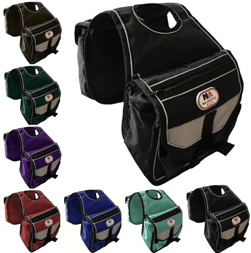 Majestic Ally Horntasche, Nylon-isolierte, gepolsterte reflektierende Taschen, zwei Wasserflasche, Kamera-/Handytasche, Horntasche (schwarz)