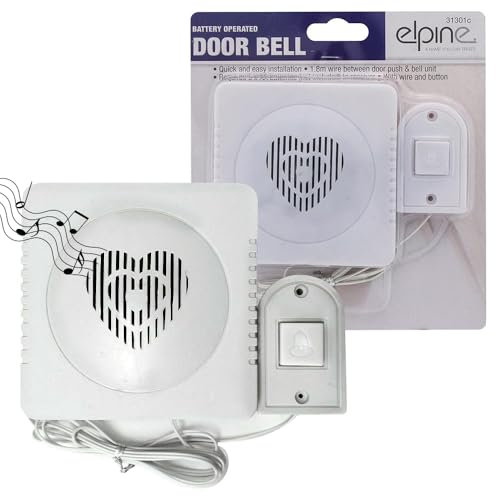 2 X Door Bell Wired Chimes | House Speaker, Easy Fit | Battery Operated | Home | Set of 2 | Quick Set Up | Instant Alert Sound | Heart Design