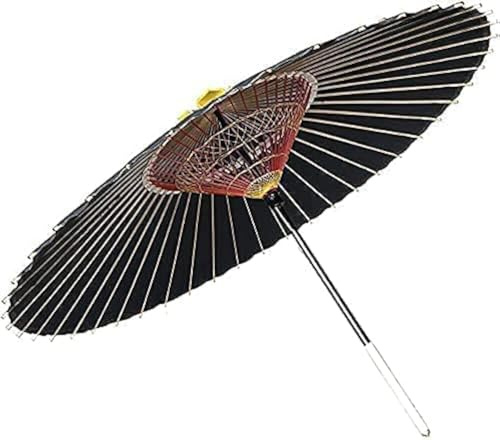 (YAMAMOTOTAKIZAYIKUYA) Japanischer Papierschirm, wasserdicht und sonnenfest, handgefertigt, geöltes Papier, asiatische Kunst, klassischer Tanzschirm, Pflaumenblüten, Kostüme, Cosplay (schwarz)