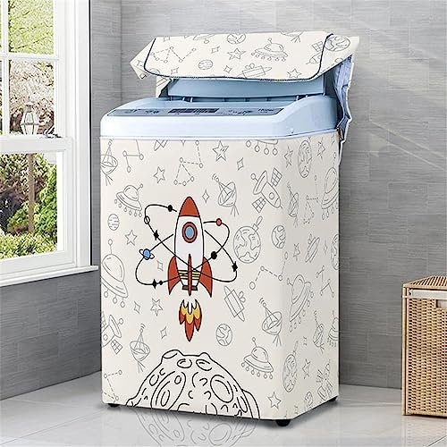 Odot Copertura Lavatrice per asciugatrice, Coprilavatrice per Lavatrice a Carica Dall'alto Interni Esterni Impermeabile Antipolvere Resistente Fodera per Lavatrice (S (4.5-5.5kg),Universo)