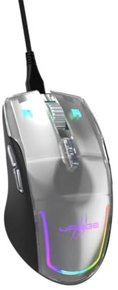 uRage Souris Gamer Filaire Reaper 515 Illuminated (9 Boutons programmables, Souris Gaming Capteur Optique 12000 DPI, RGB, Clics Gaming TTC-Golden, Câble USB-C Uflex) Noire