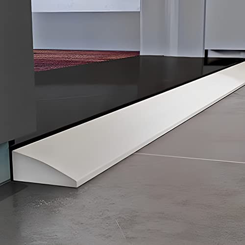 Rampe Türschwelle 2cm Randstein Rollstuhlrampe mit Kleberückseite Silikon Auffahrrampen für Saugroboter, Bad, Balkon, Freischneidend, Gute Reinigung, Weiß(60x5x1.8cm)
