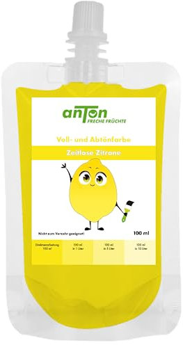 anTon Freche Früchte | Voll und Abtönfarbe | Zeitlose Zitrone | (100ml gelb)