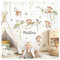 Grandora Wandtattoo Safari Tiere personalisiert Wandsticker mit Name Kinderzimmer Affen Baum Wandaufkleber Blätter Babyzimmer Schlafzimmer Wanddeko DL984-04