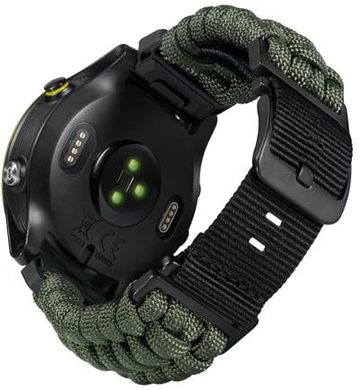 BINLUN Kompatibel mit Garmin Armband 20mm 22mm 26mm, Geflochtene Paracord Nylon Armbänder Passt für Quickfit Militär Sports Ersatzarmband für Forerunner/für Instinct/für Fenix/für Descent Herren